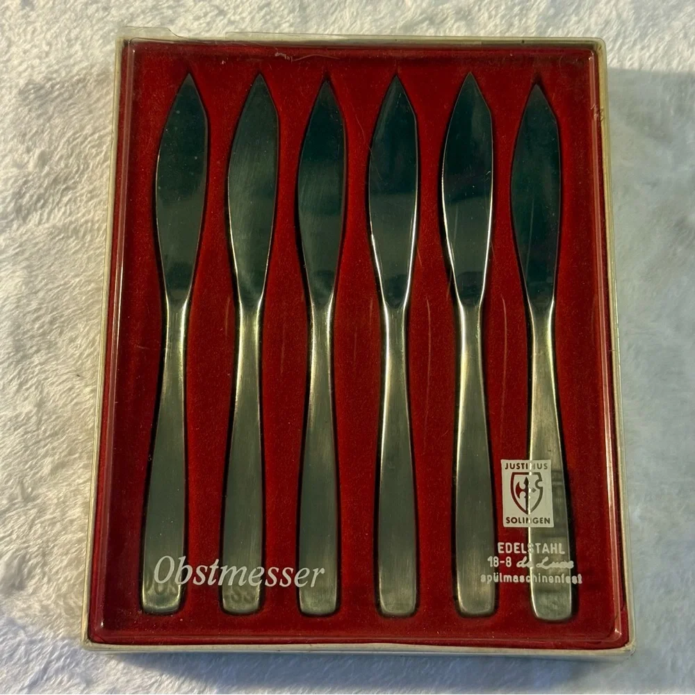 Set of 6 fruit stainless steel knives - Obstmesser- Edelstahl